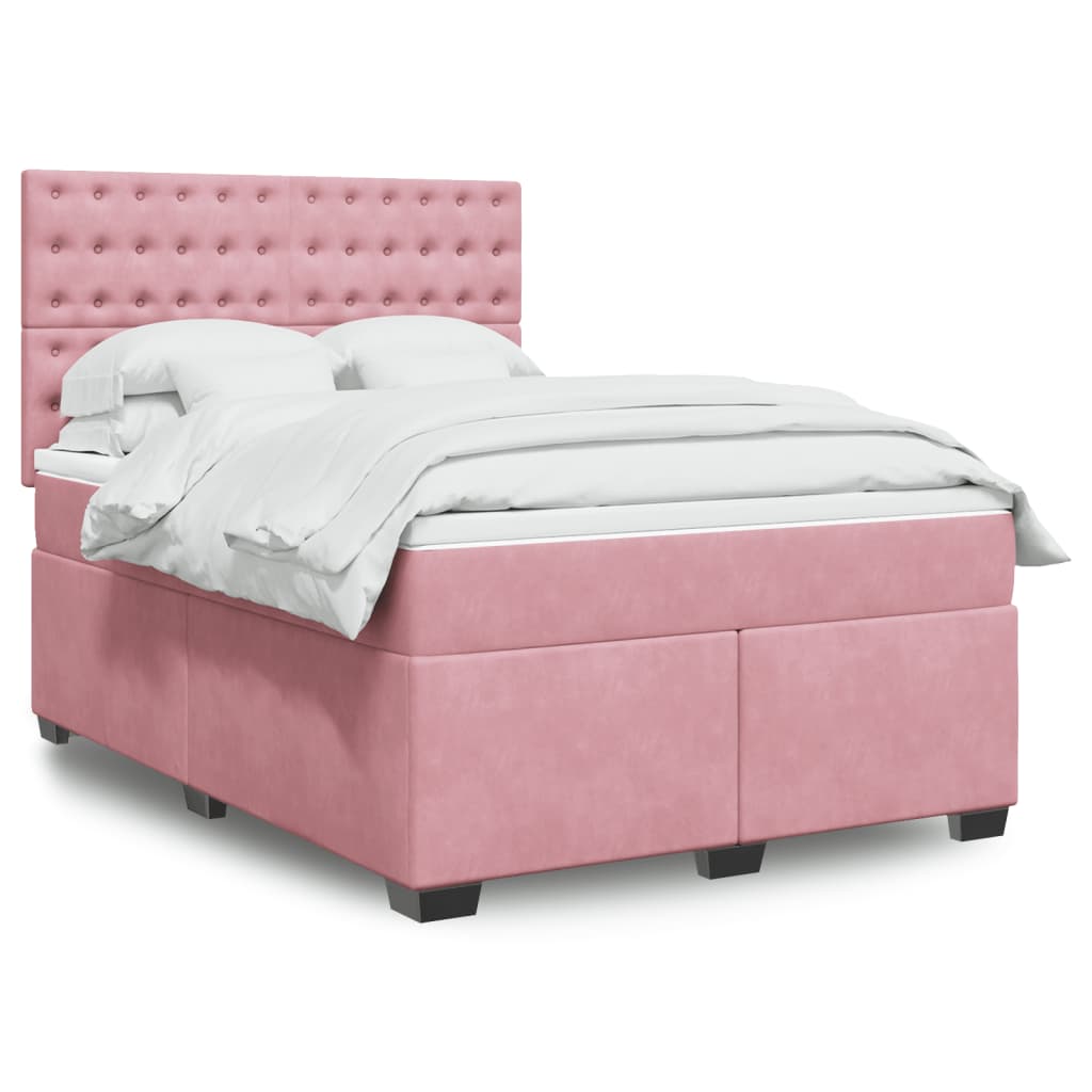 Sommier à lattes de lit avec matelas Rose 140x200 cm Velours - XIOS