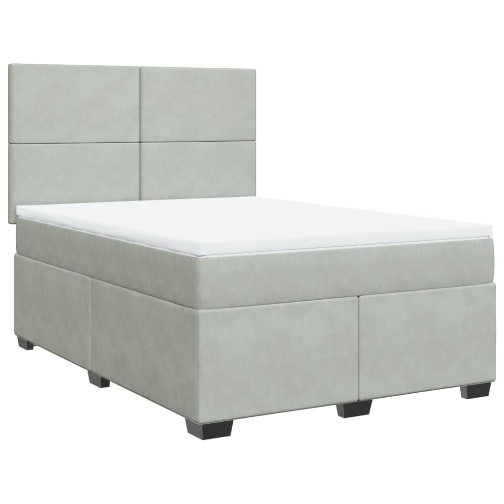 Sommier à lattes de lit et matelas Gris clair 160x200cm Velours - XIOS