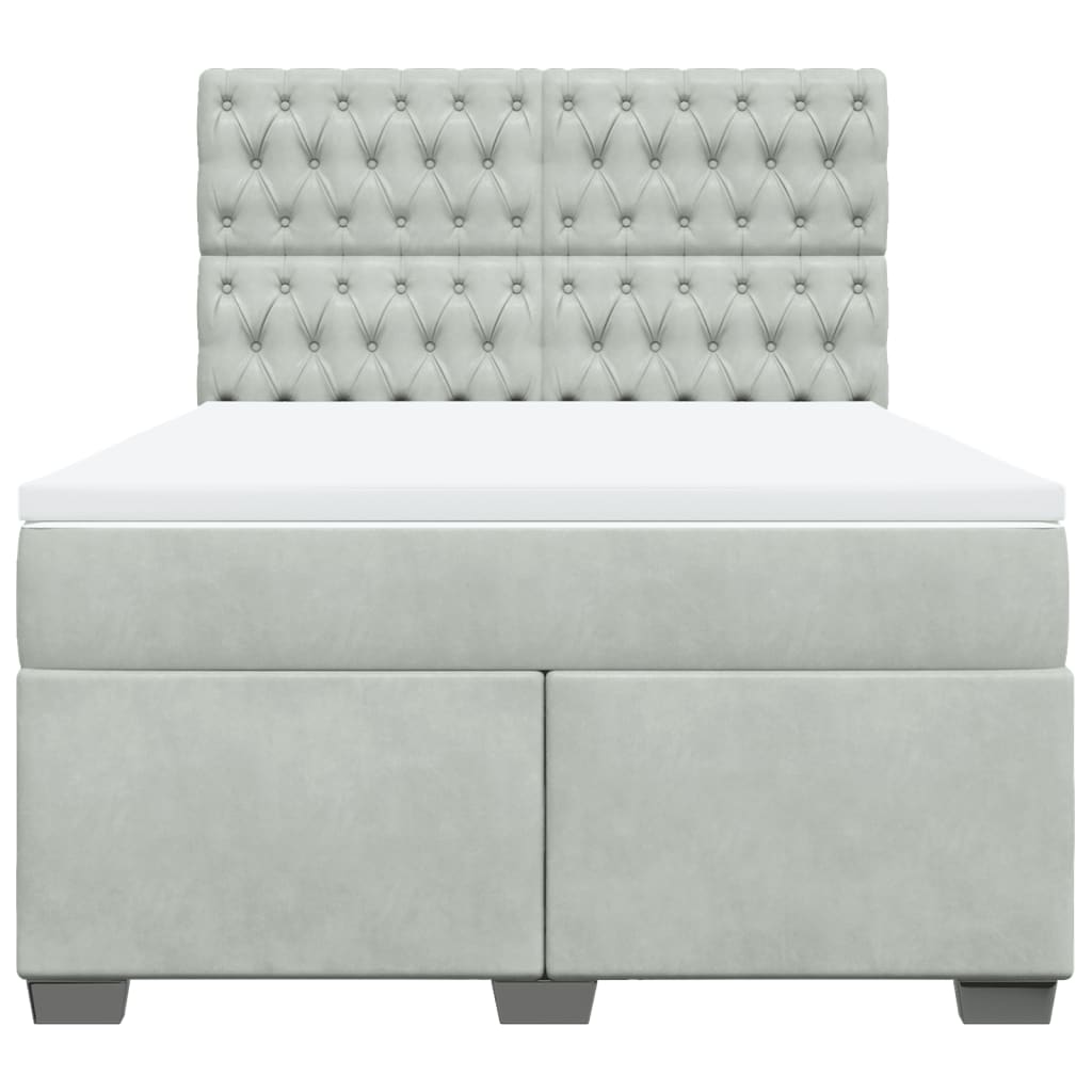 Sommier à lattes de lit et matelas Gris clair 160x200cm Velours - XIOS