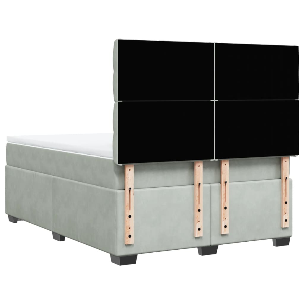 Sommier à lattes de lit et matelas Gris clair 160x200cm Velours - XIOS