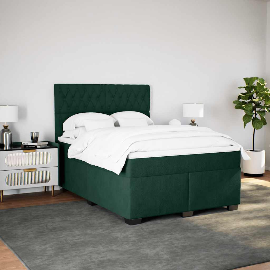 Sommier à lattes de lit et matelas Vert foncé 160x200cm Velours - XIOS