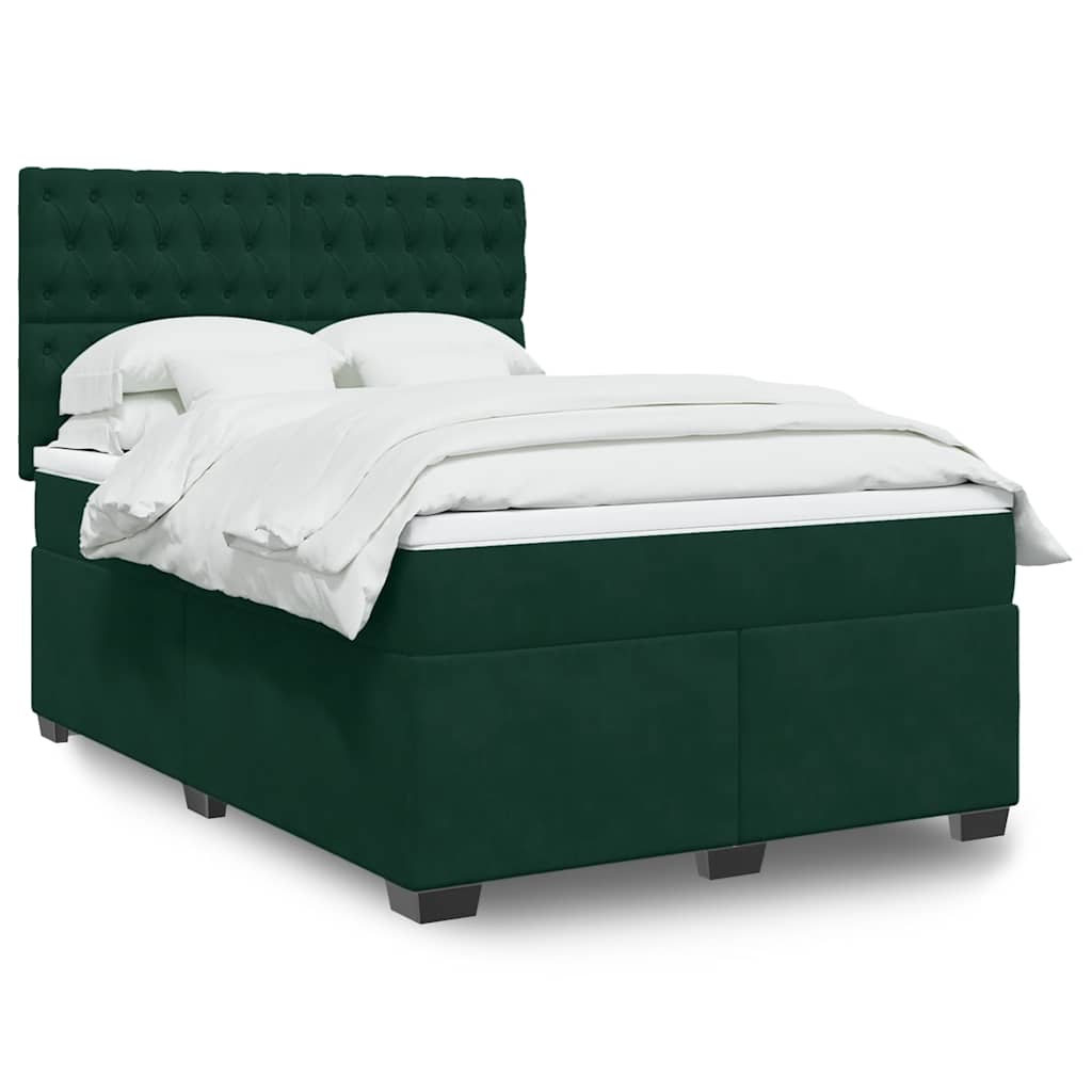 Sommier à lattes de lit et matelas Vert foncé 160x200cm Velours - XIOS
