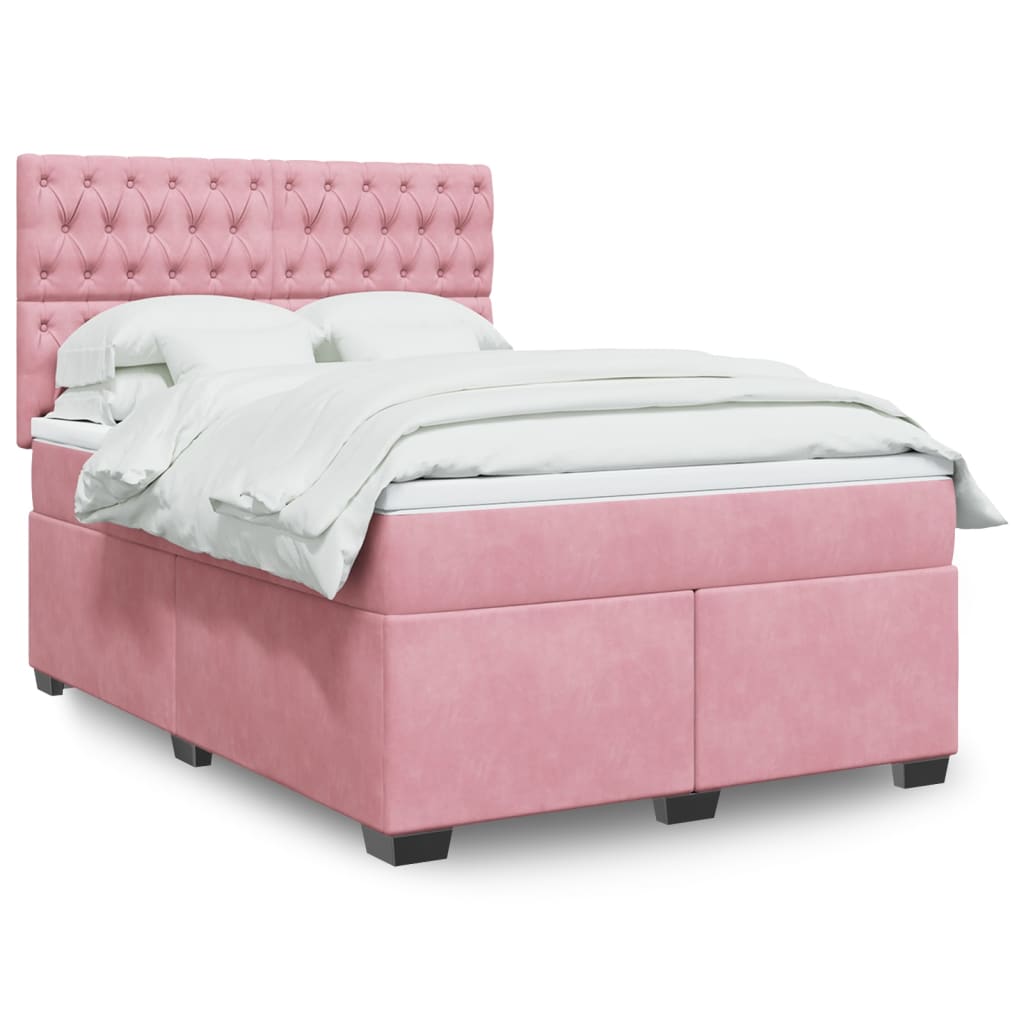 Sommier à lattes de lit avec matelas Rose 160x200 cm Velours - XIOS
