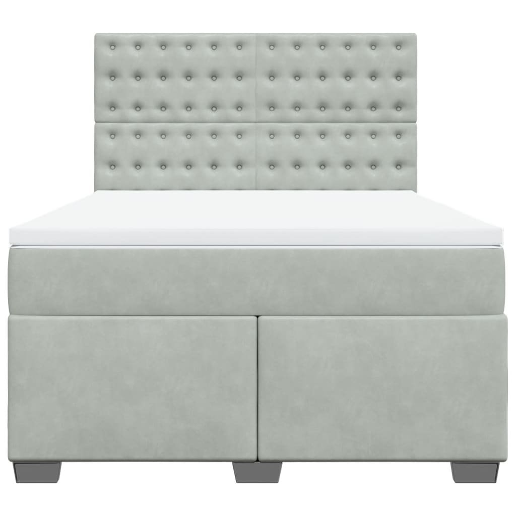 Sommier à lattes de lit et matelas Gris clair 160x200cm Velours - XIOS