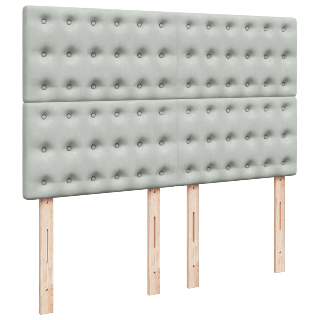 Sommier à lattes de lit et matelas Gris clair 160x200cm Velours - XIOS