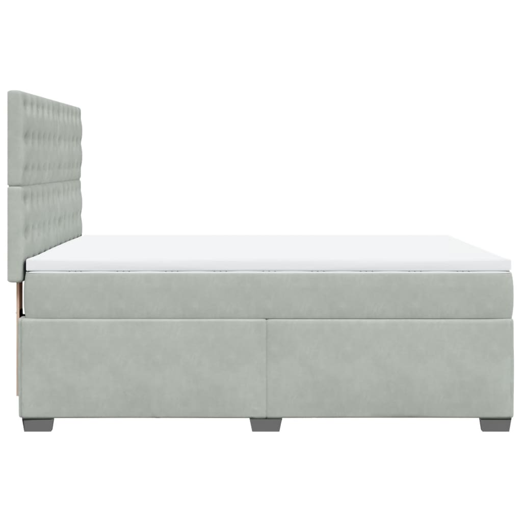 Sommier à lattes de lit et matelas Gris clair 160x200cm Velours - XIOS