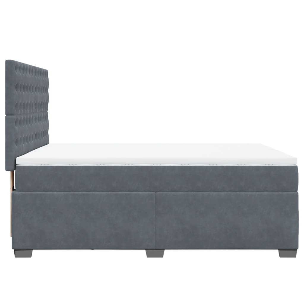 Sommier à lattes de lit et matelas Gris foncé 160x200cm Velours