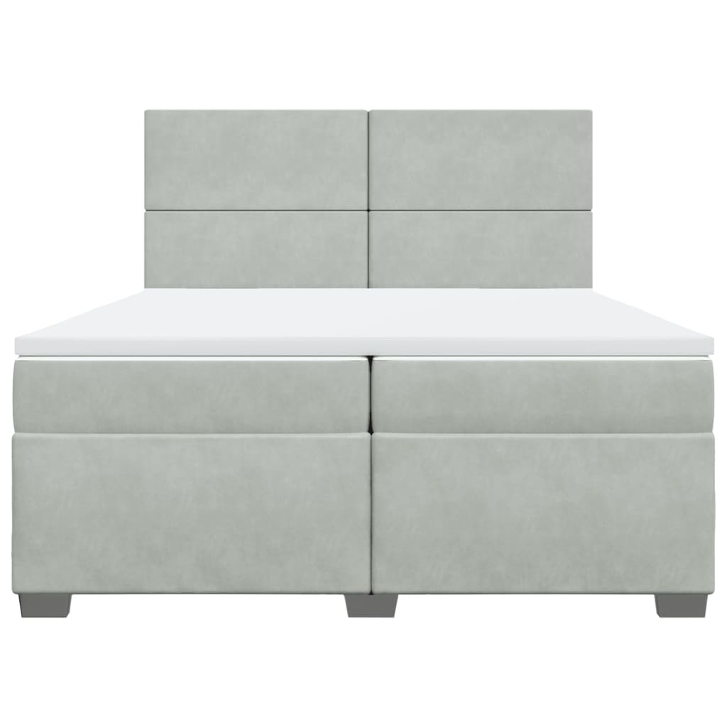 Sommier à lattes de lit et matelas Gris clair 200x200cm Velours - XIOS