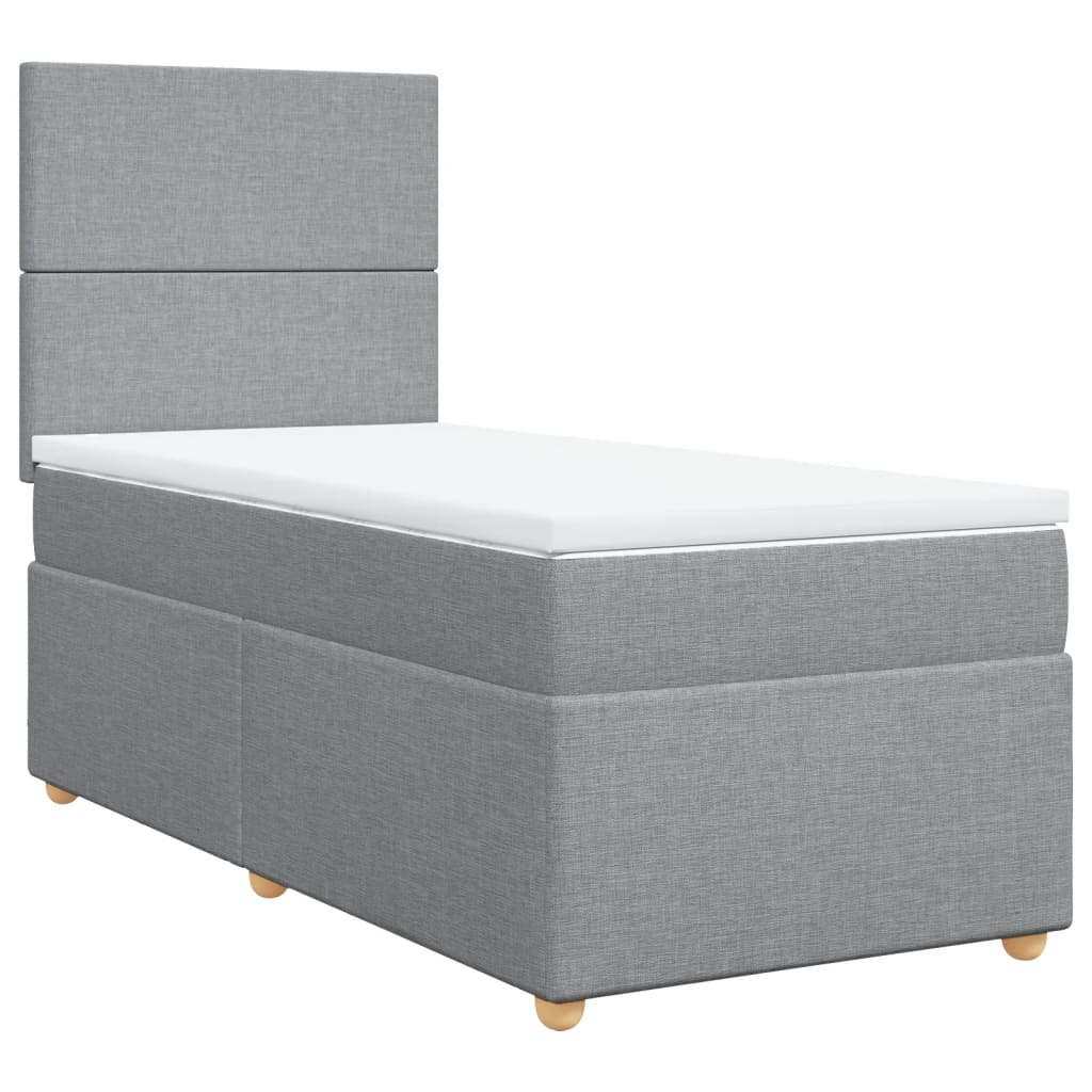 Sommier à lattes de lit avec matelas gris clair 80x200 cm tissu - XIOS