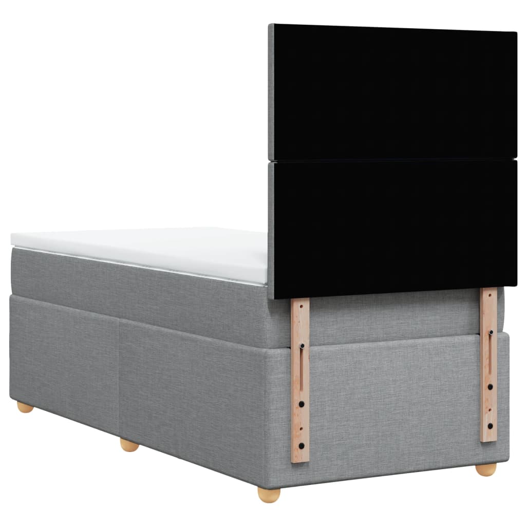 Sommier à lattes de lit avec matelas gris clair 80x200 cm tissu - XIOS