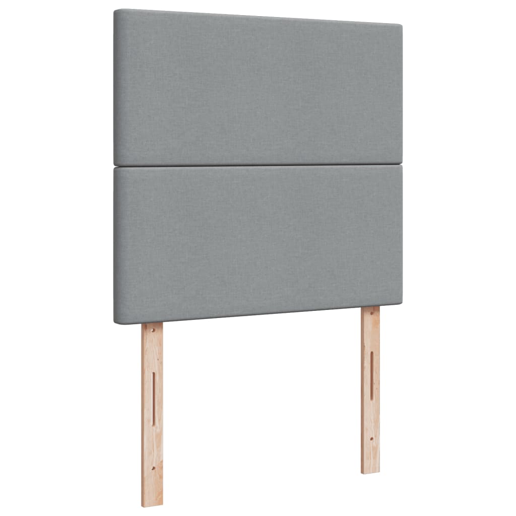 Sommier à lattes de lit avec matelas gris clair 80x200 cm tissu - XIOS