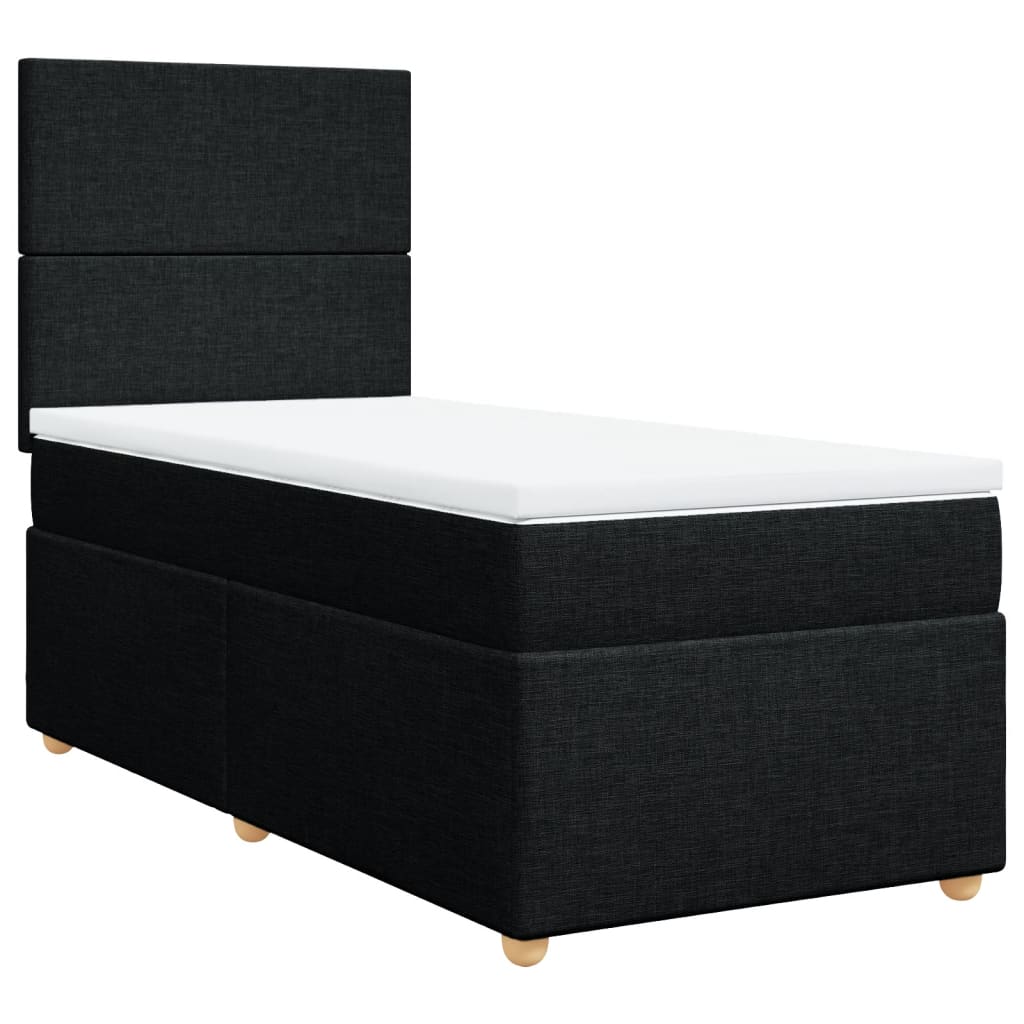 Sommier à lattes de lit et matelas Noir 80x200 cm Tissu - XIOS