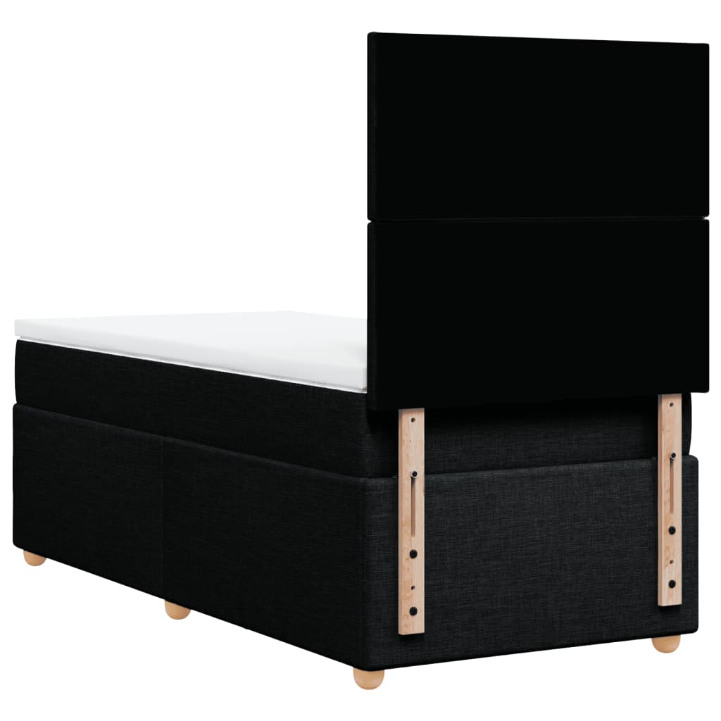 Sommier à lattes de lit et matelas Noir 80x200 cm Tissu - XIOS