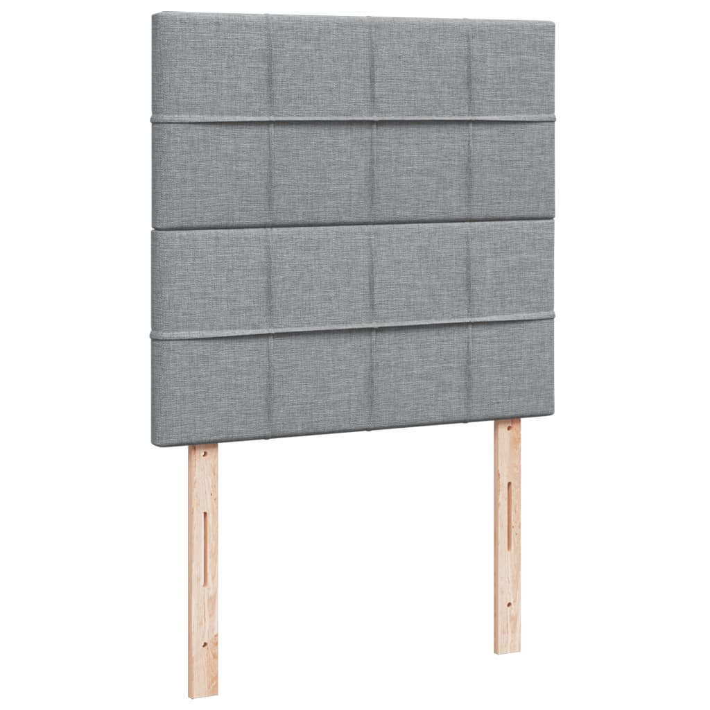 Sommier à lattes de lit avec matelas gris clair 80x200 cm tissu - XIOS