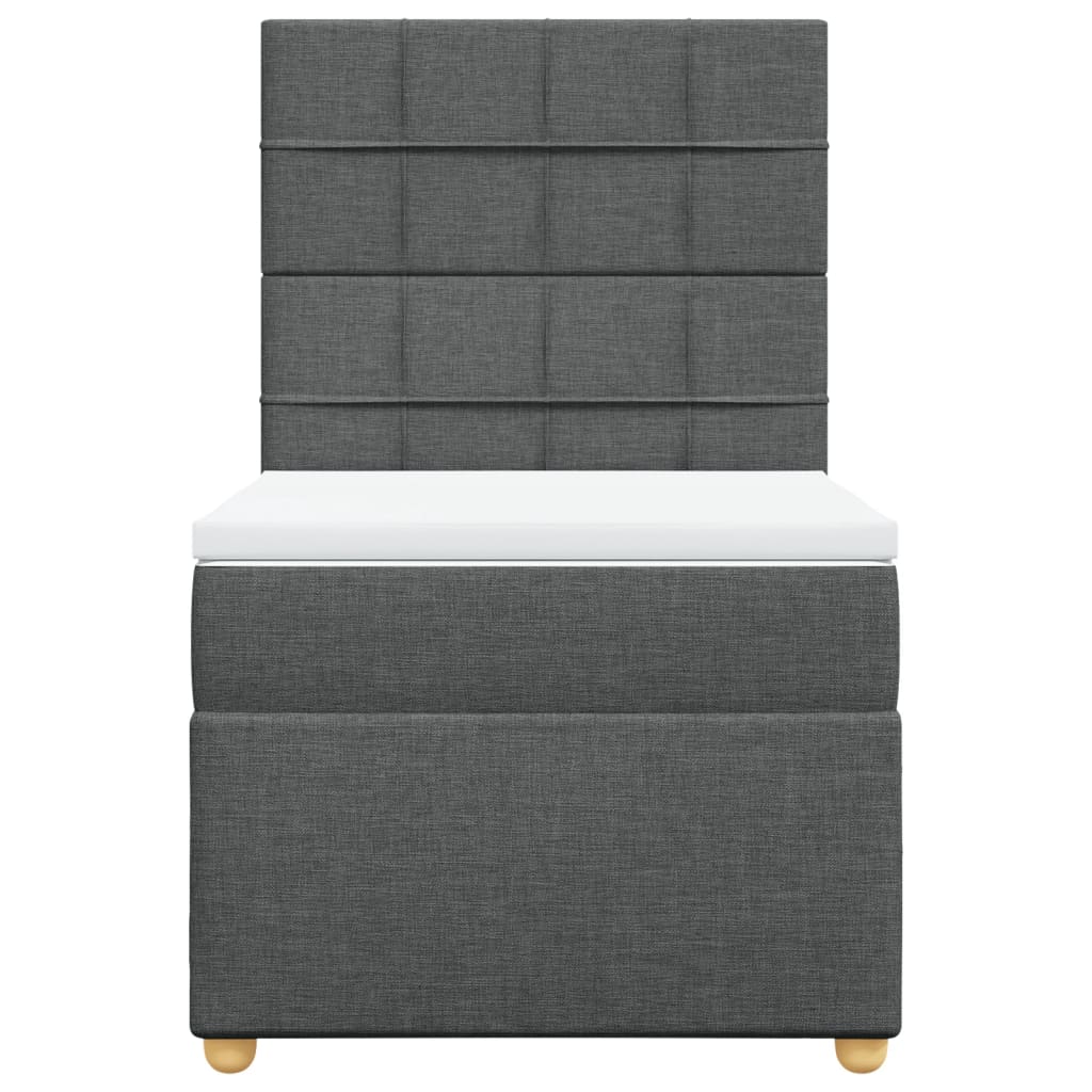Sommier à lattes de lit avec matelas Gris foncé 80x200 cm Tissu - XIOS