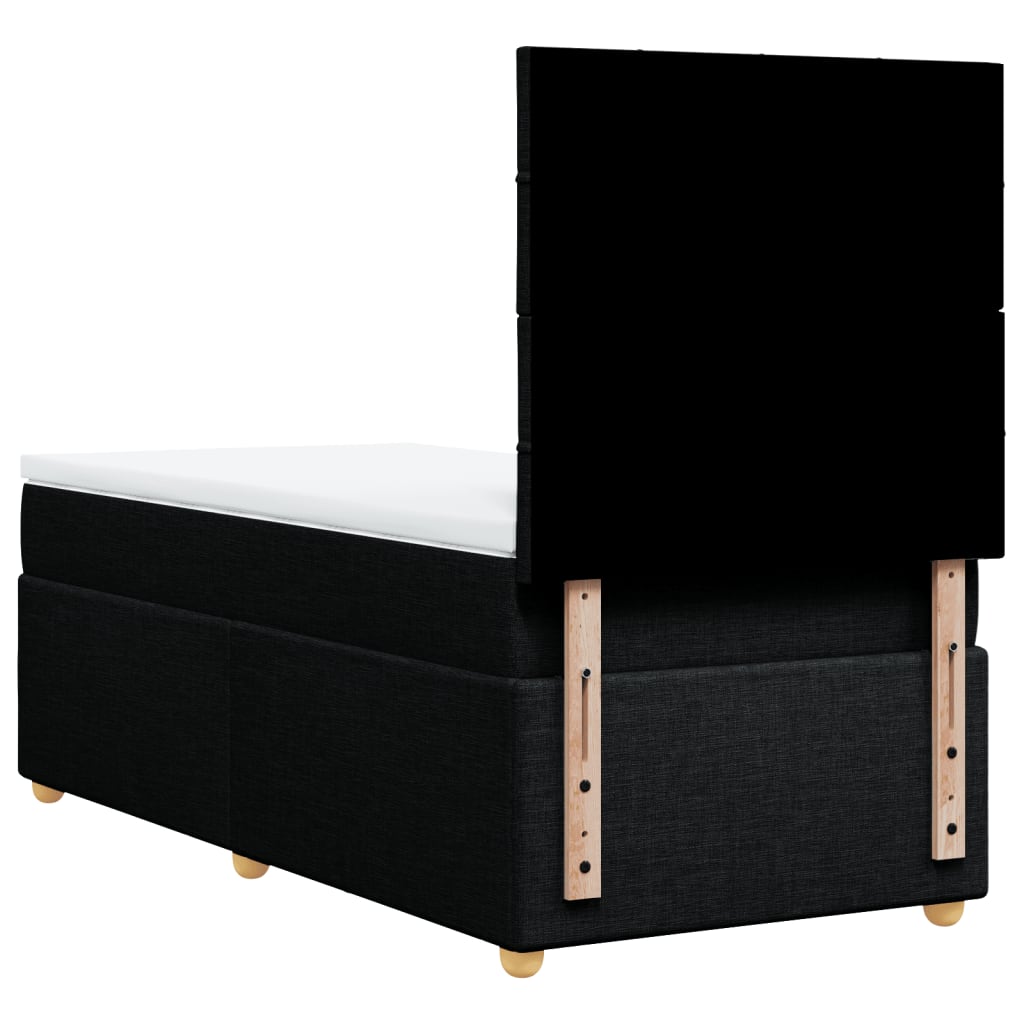 Sommier à lattes de lit et matelas Noir 80x200 cm Tissu - XIOS
