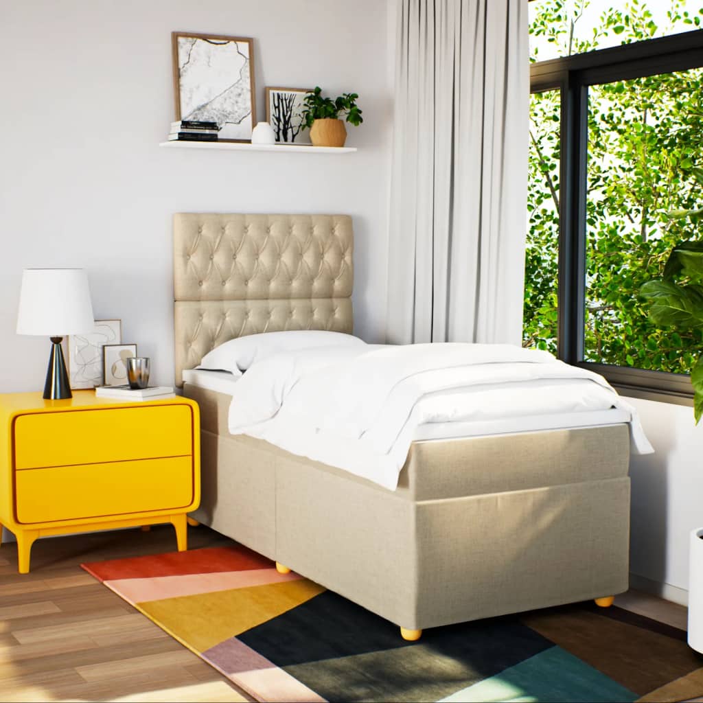 Sommier à lattes de lit avec matelas Crème 80x200 cm Tissu - XIOS
