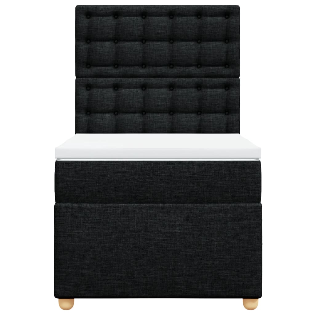 Sommier à lattes de lit et matelas Noir 80x200 cm Tissu - XIOS