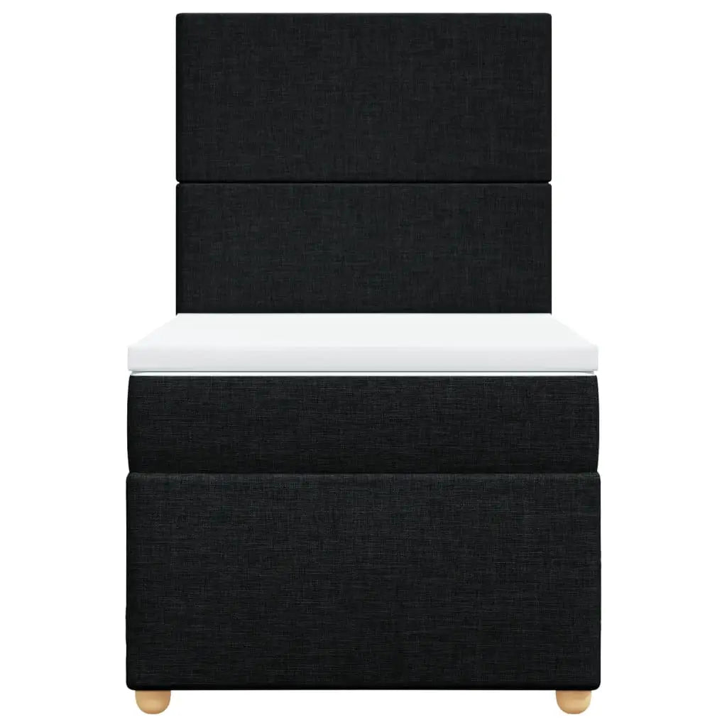 Sommier à lattes de lit avec matelas Noir 90x190 cm Tissu - XIOS