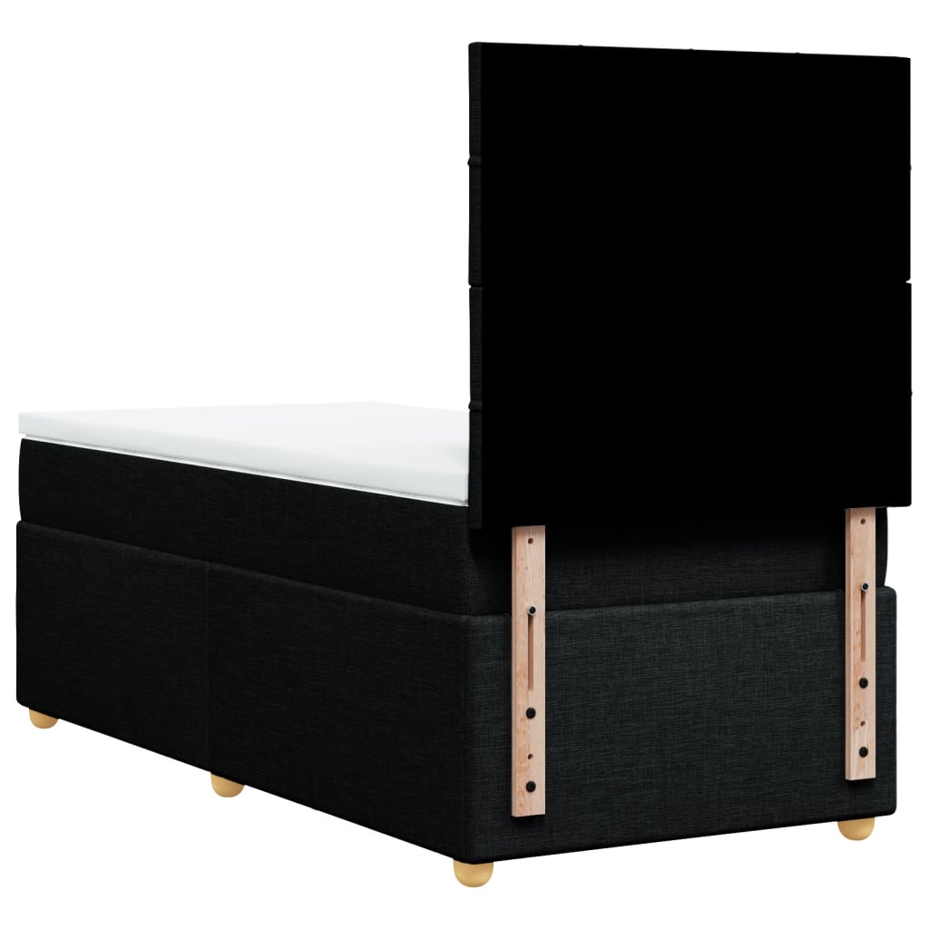 Sommier à lattes de lit avec matelas Noir 90x190 cm Tissu - XIOS