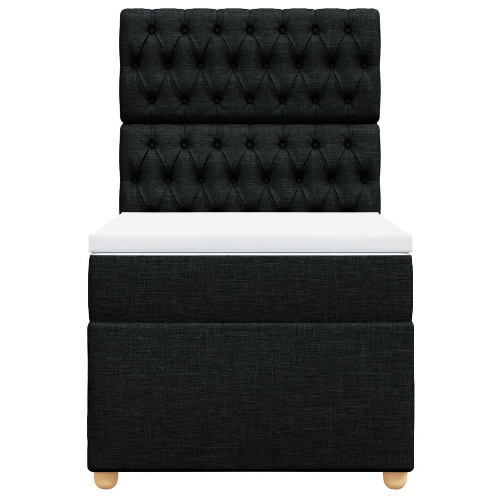 Sommier à lattes de lit avec matelas Noir 90x190 cm Tissu - XIOS