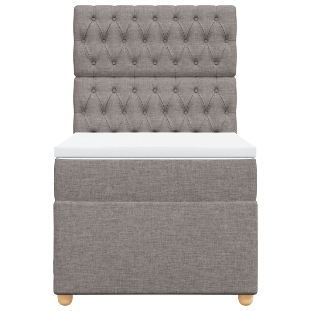 Sommier à lattes de lit avec matelas Taupe 90x190 cm Tissu - XIOS