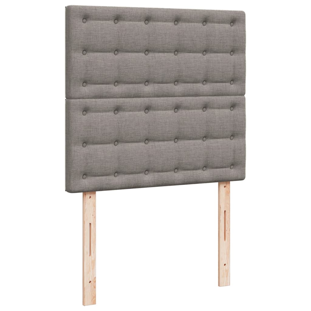 Sommier à lattes de lit avec matelas Taupe 90x190 cm Tissu - XIOS