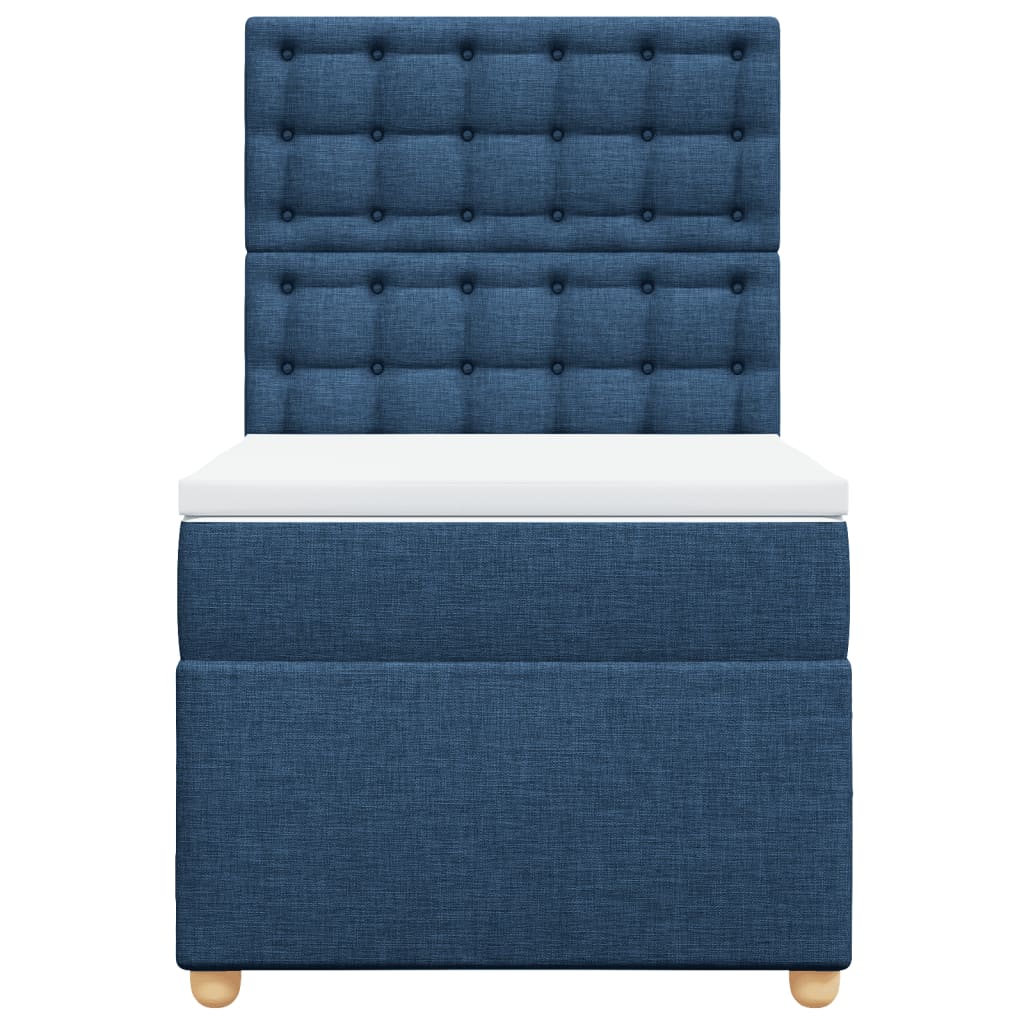 Sommier à lattes de lit avec matelas Bleu 90x190 cm Tissu - XIOS