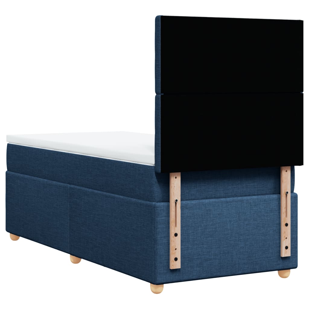 Sommier à lattes de lit avec matelas Bleu 90x190 cm Tissu - XIOS
