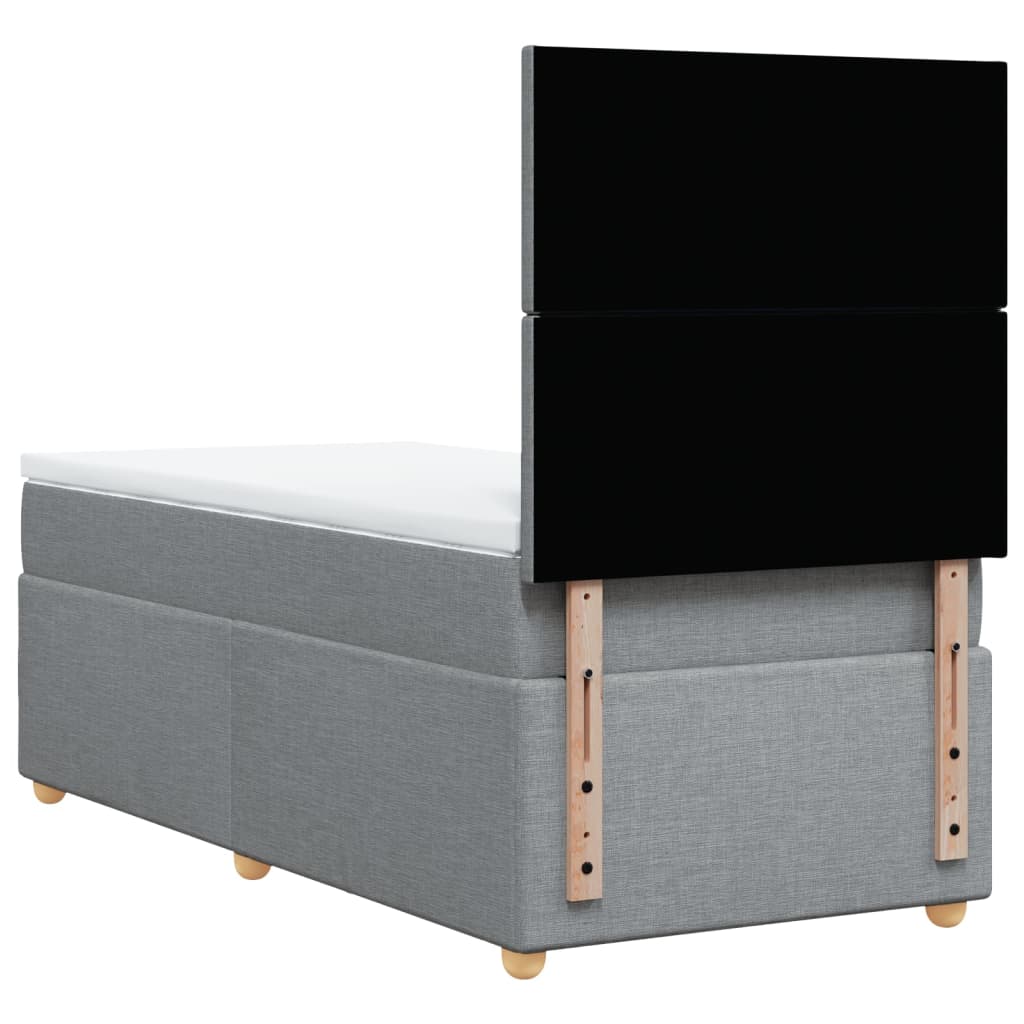 Sommier à lattes de lit avec matelas Gris clair 90x200 cm Tissu - XIOS