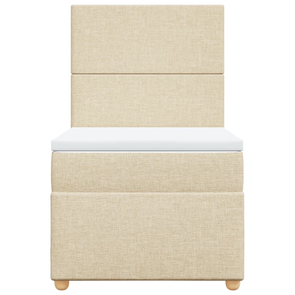 Sommier à lattes de lit avec matelas Crème 90x200 cm Tissu - XIOS