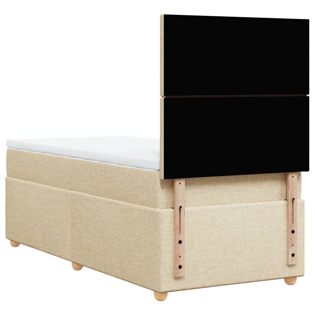 Sommier à lattes de lit avec matelas Crème 90x200 cm Tissu - XIOS