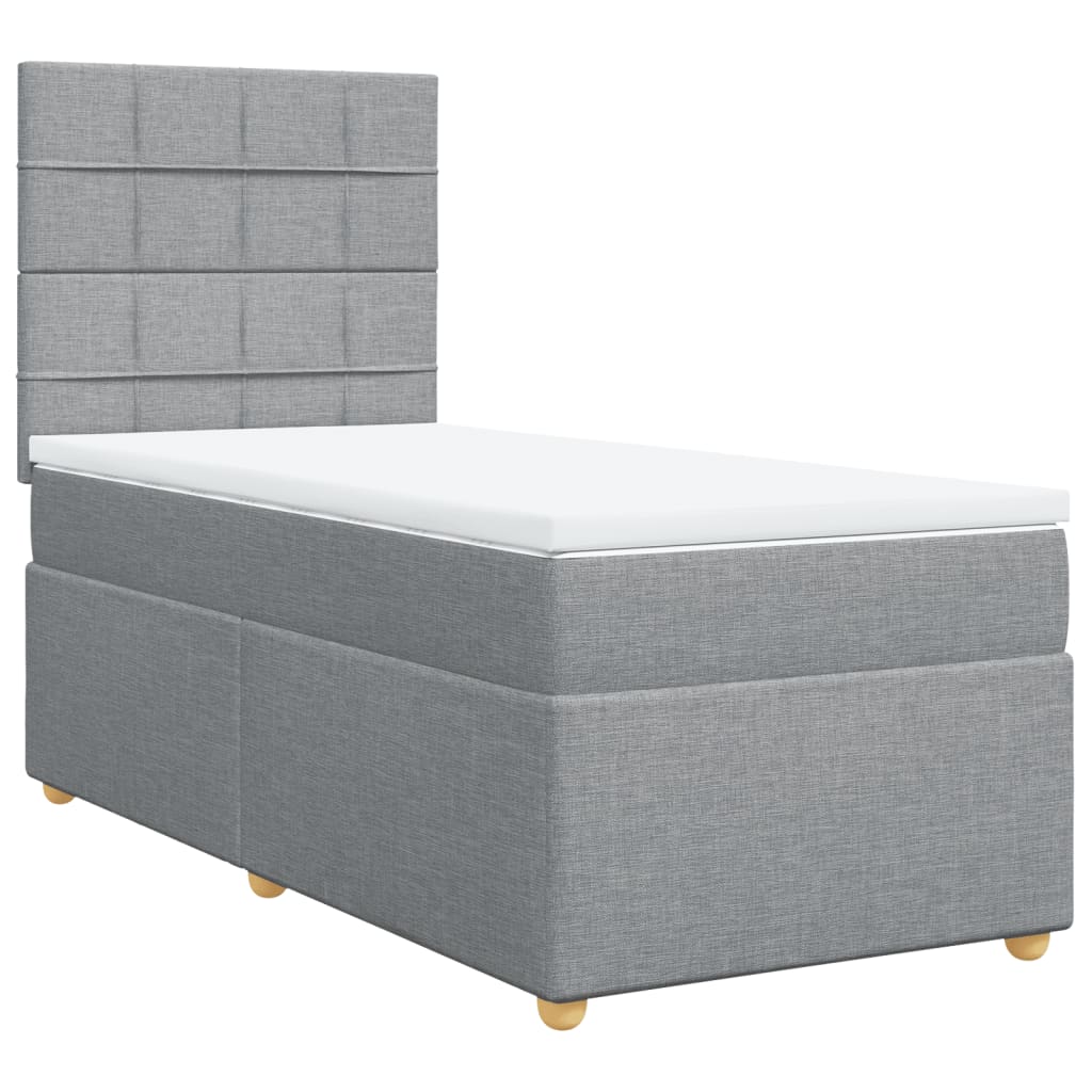 Sommier à lattes de lit avec matelas Gris clair 90x200 cm Tissu - XIOS