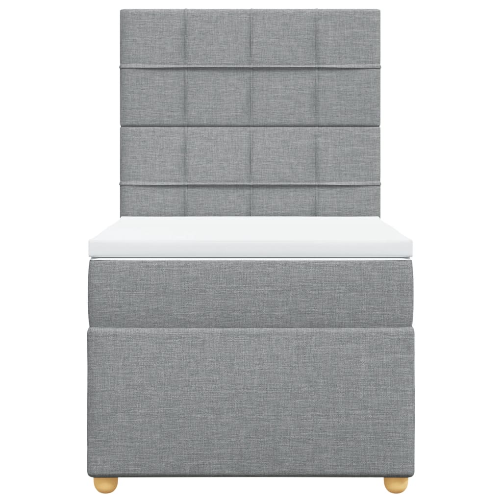 Sommier à lattes de lit avec matelas Gris clair 90x200 cm Tissu - XIOS