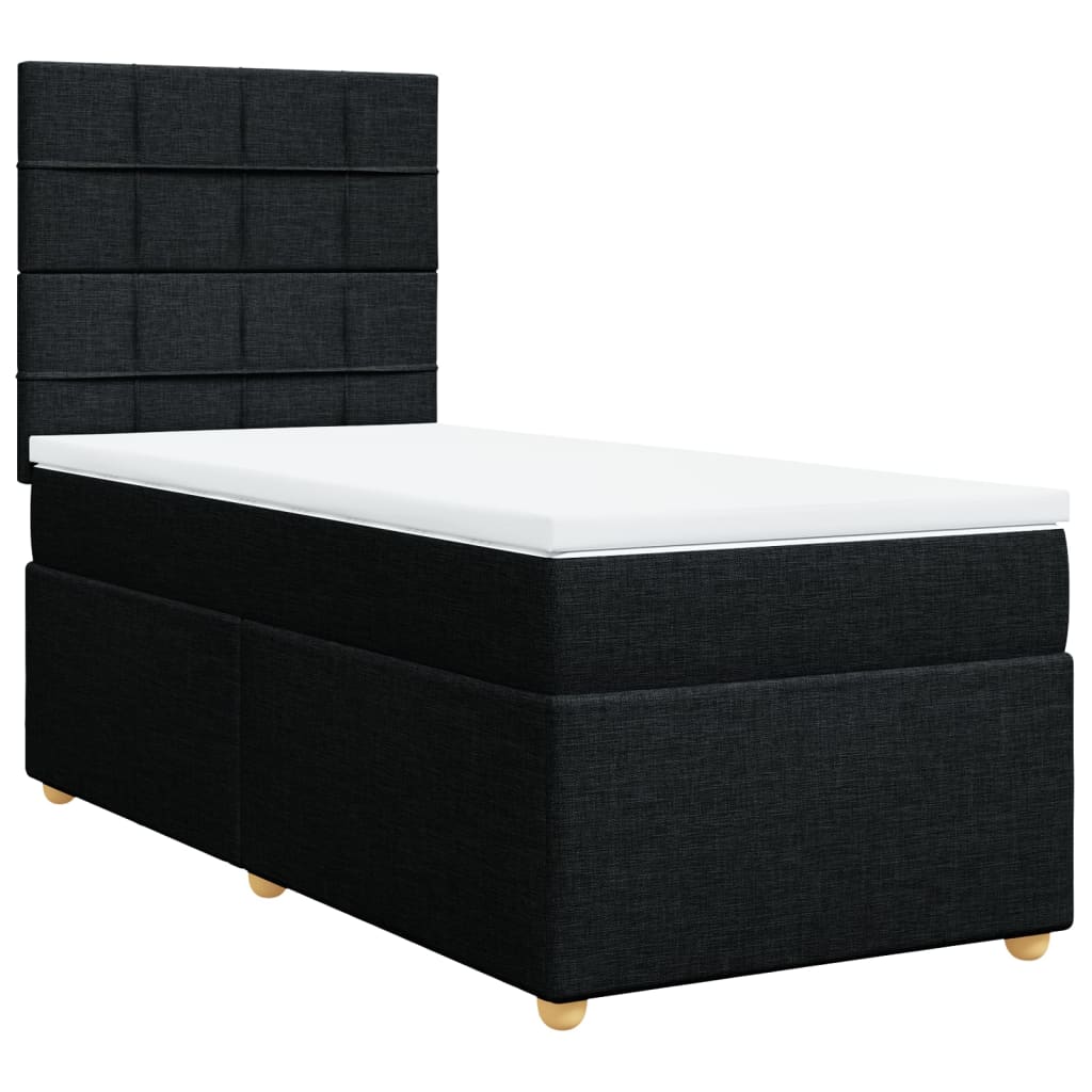Sommier à lattes de lit avec matelas Noir 90x200 cm Tissu - XIOS