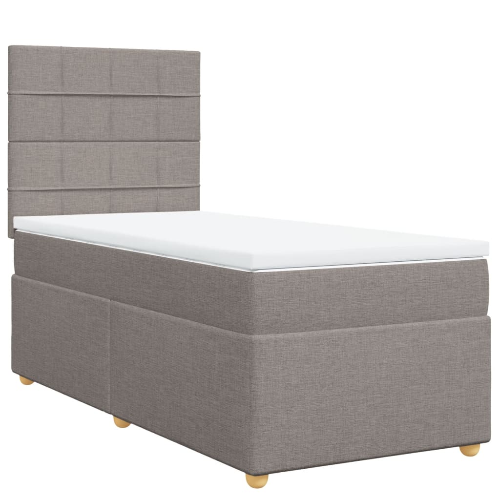 Sommier à lattes de lit avec matelas Taupe 90x200 cm Tissu - XIOS