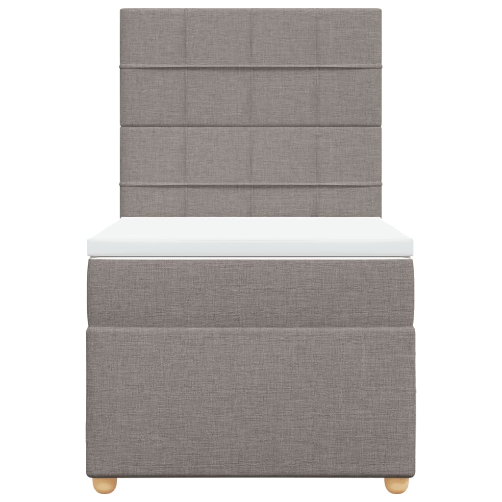 Sommier à lattes de lit avec matelas Taupe 90x200 cm Tissu - XIOS