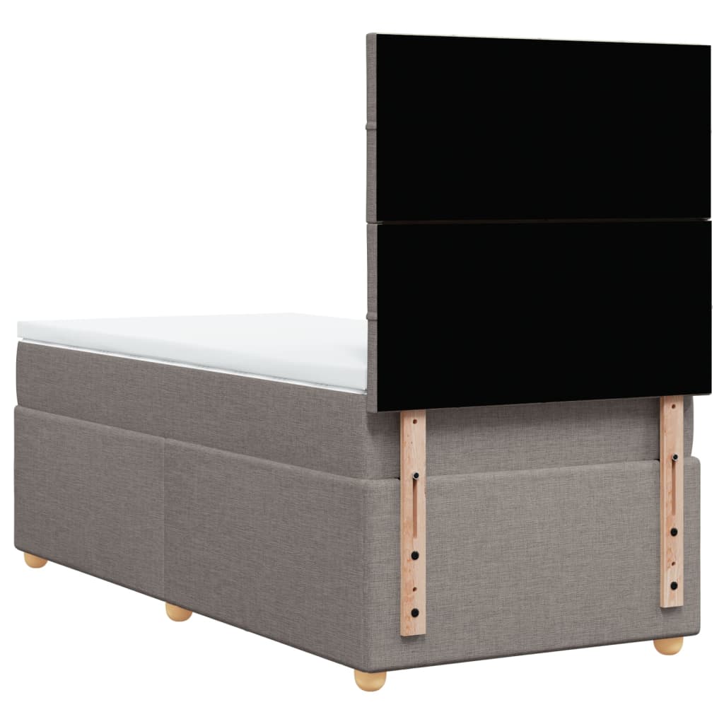 Sommier à lattes de lit avec matelas Taupe 90x200 cm Tissu - XIOS