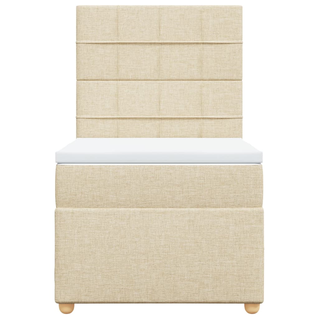 Sommier à lattes de lit avec matelas Crème 90x200 cm Tissu - XIOS