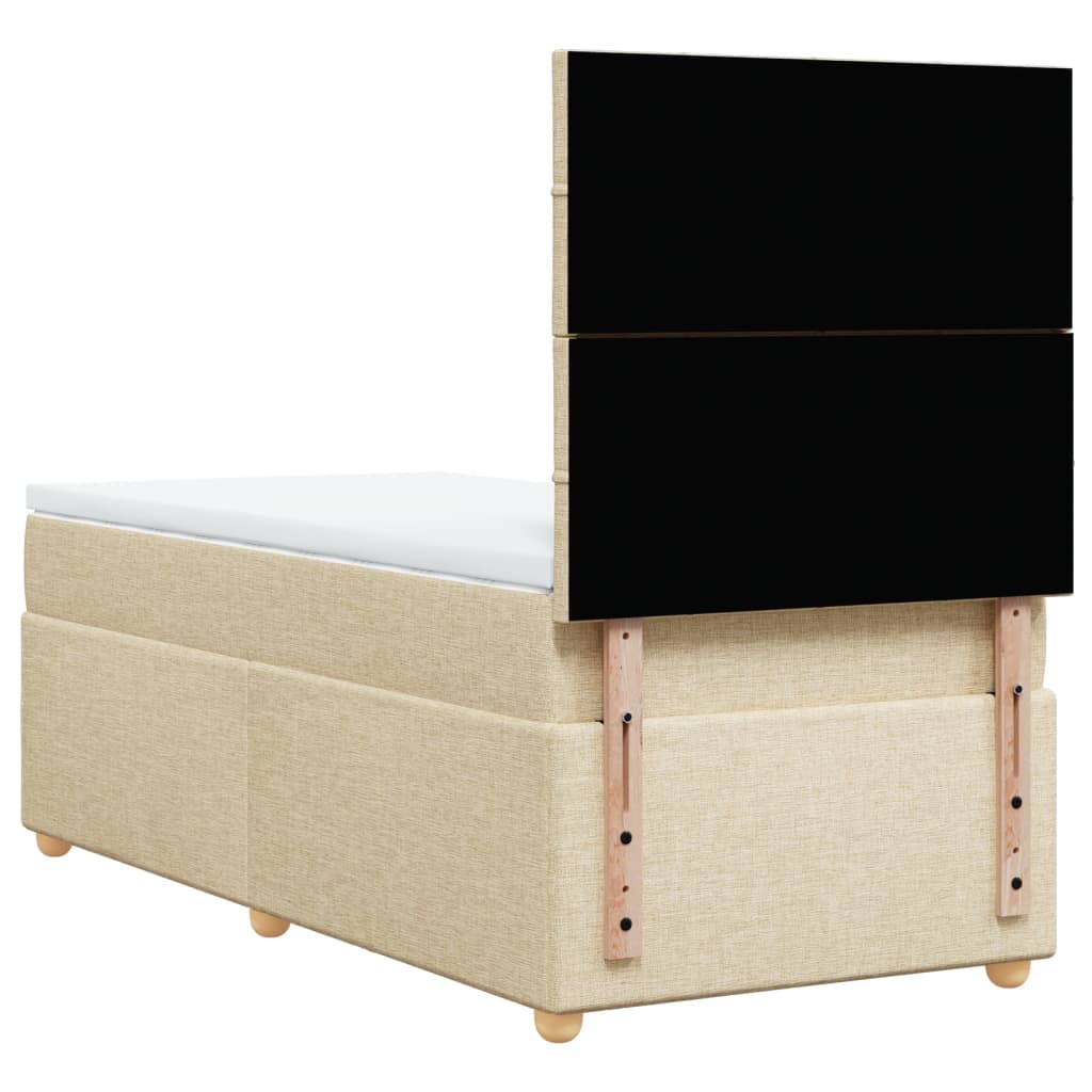 Sommier à lattes de lit avec matelas Crème 90x200 cm Tissu - XIOS