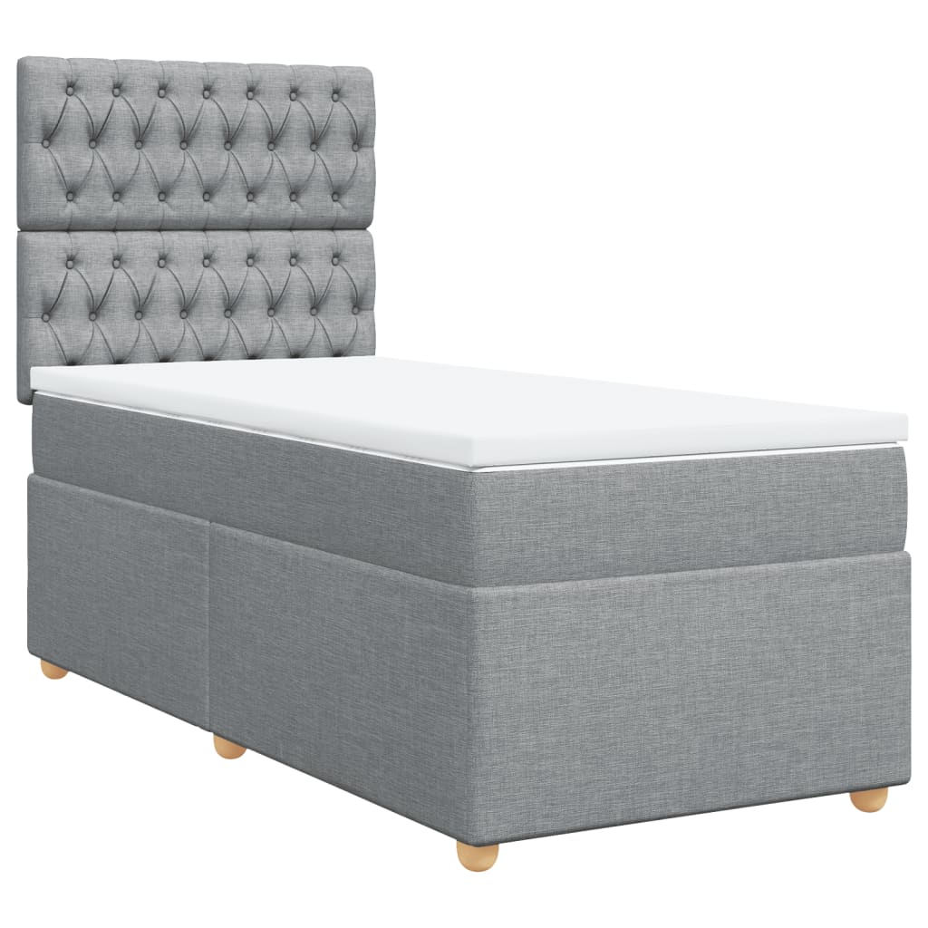 Sommier à lattes de lit avec matelas Gris clair 90x200 cm Tissu - XIOS
