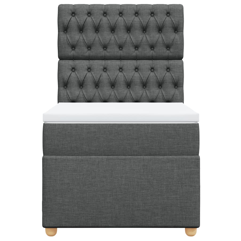 Sommier à lattes de lit avec matelas Gris foncé 90x200 cm Tissu - XIOS