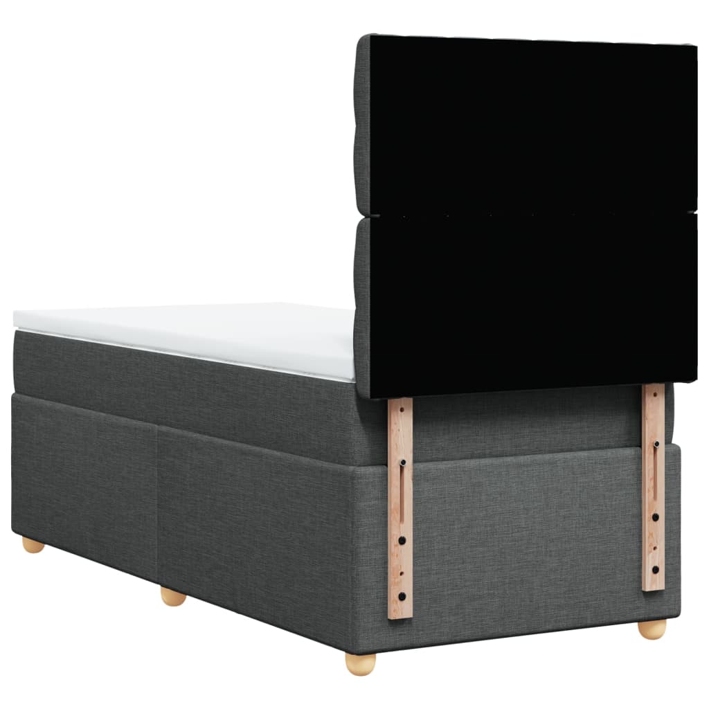 Sommier à lattes de lit avec matelas Gris foncé 90x200 cm Tissu - XIOS