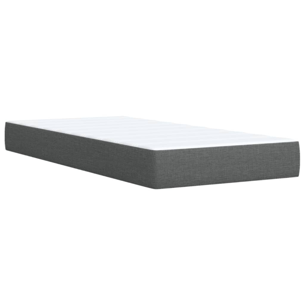 Sommier à lattes de lit avec matelas Gris foncé 90x200 cm Tissu - XIOS