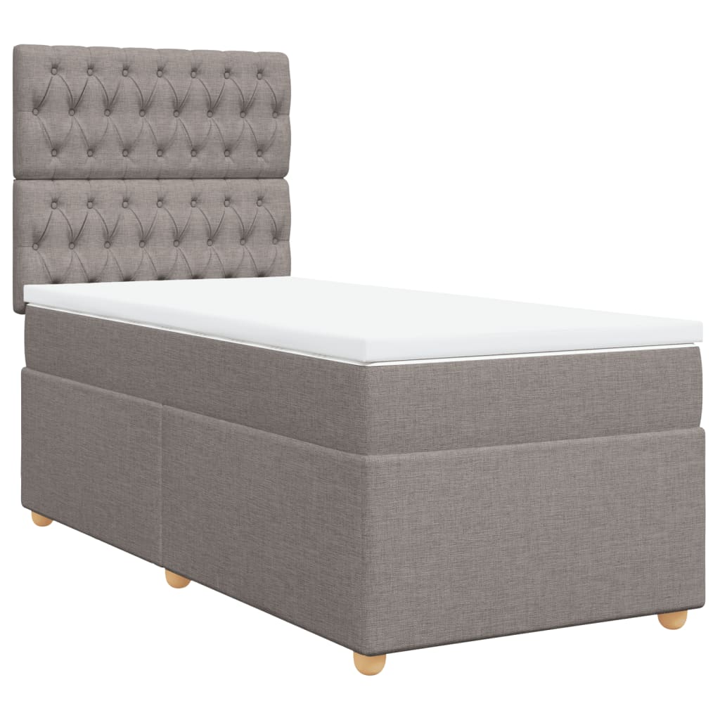 Sommier à lattes de lit avec matelas Taupe 90x200 cm Tissu - XIOS