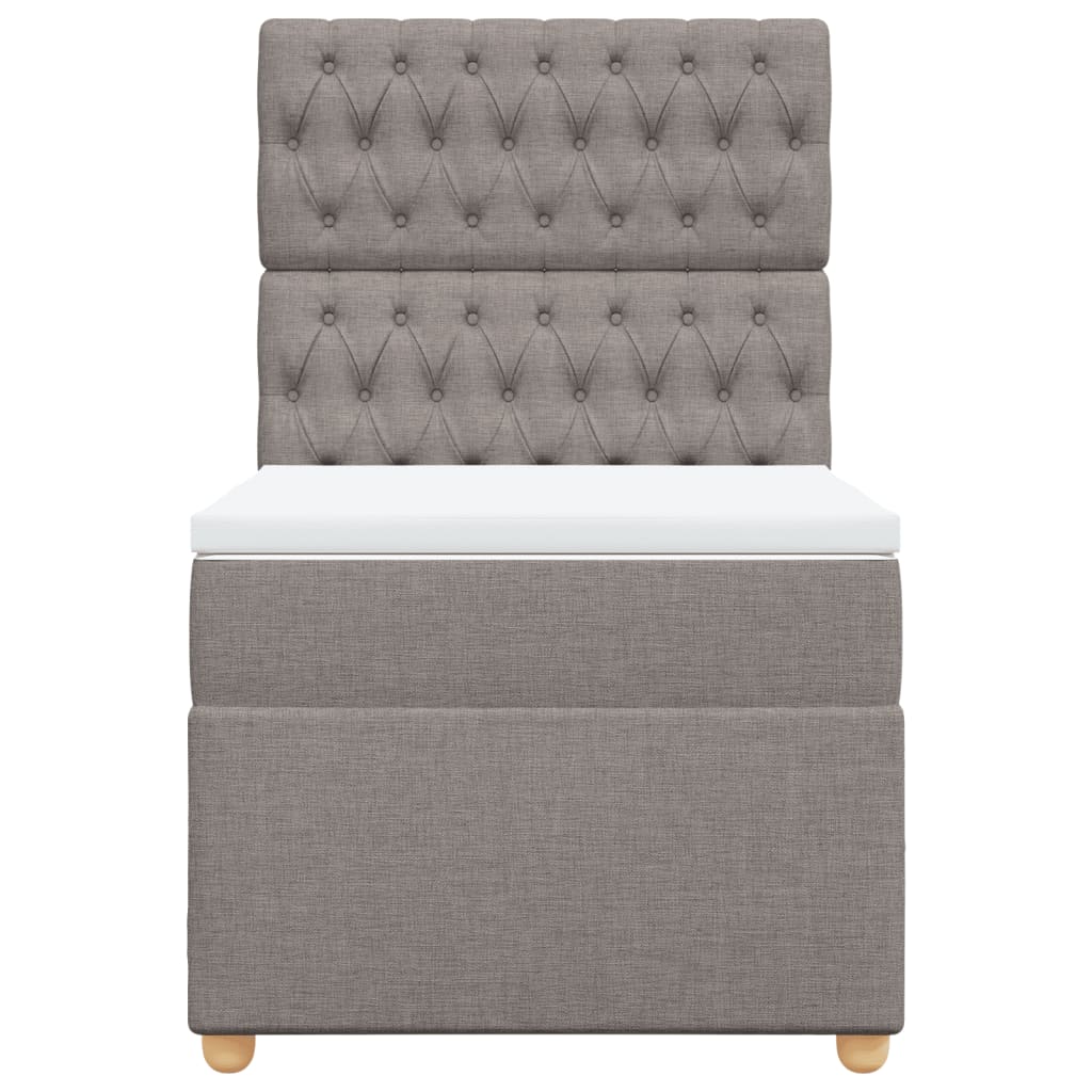Sommier à lattes de lit avec matelas Taupe 90x200 cm Tissu - XIOS