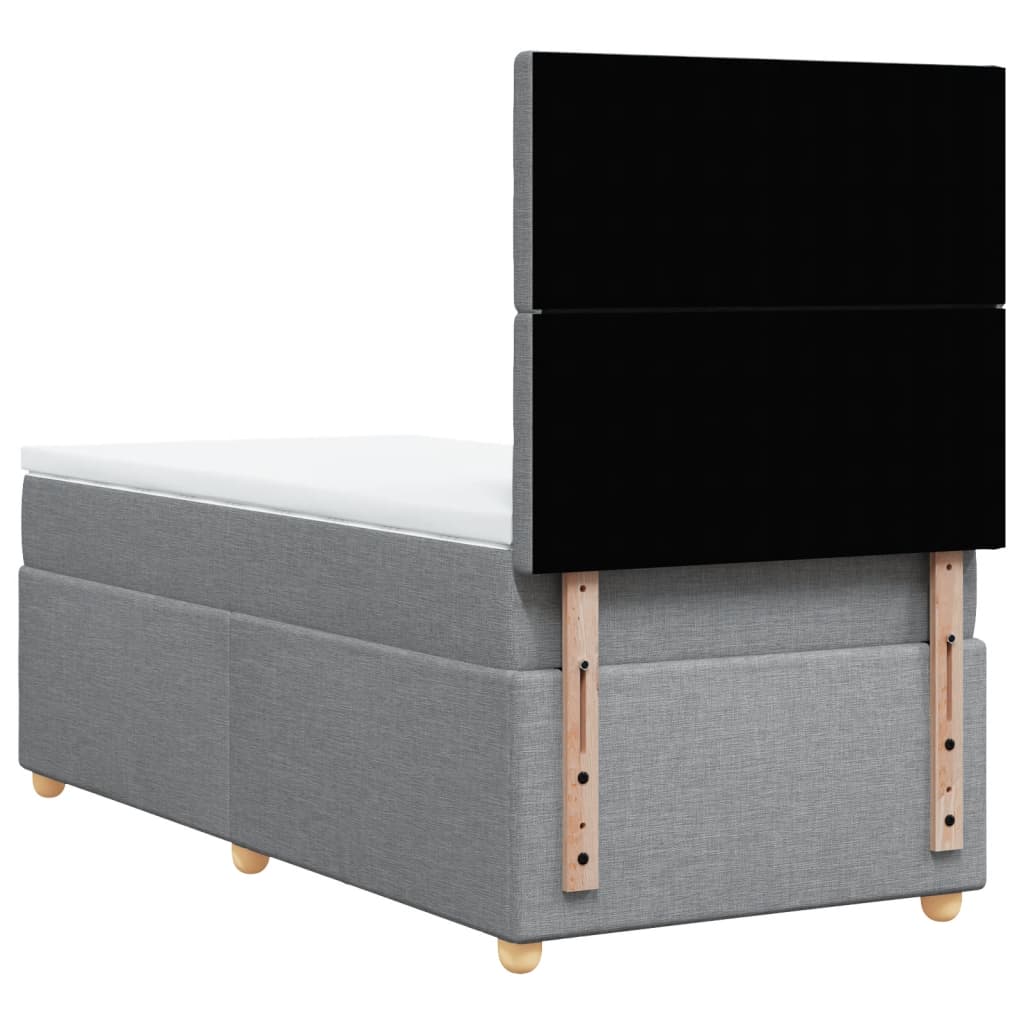 Sommier à lattes de lit avec matelas Gris clair 90x200 cm Tissu - XIOS