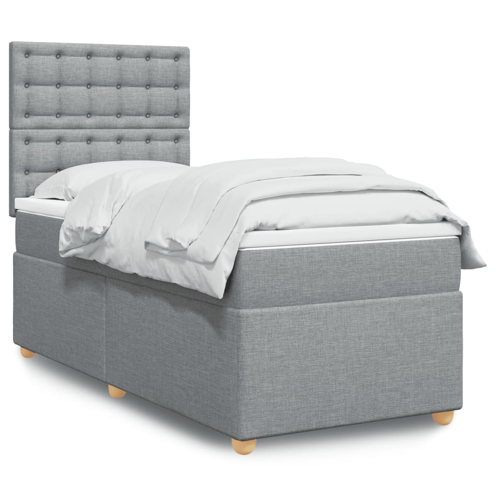 Sommier à lattes de lit avec matelas Gris clair 90x200 cm Tissu - XIOS
