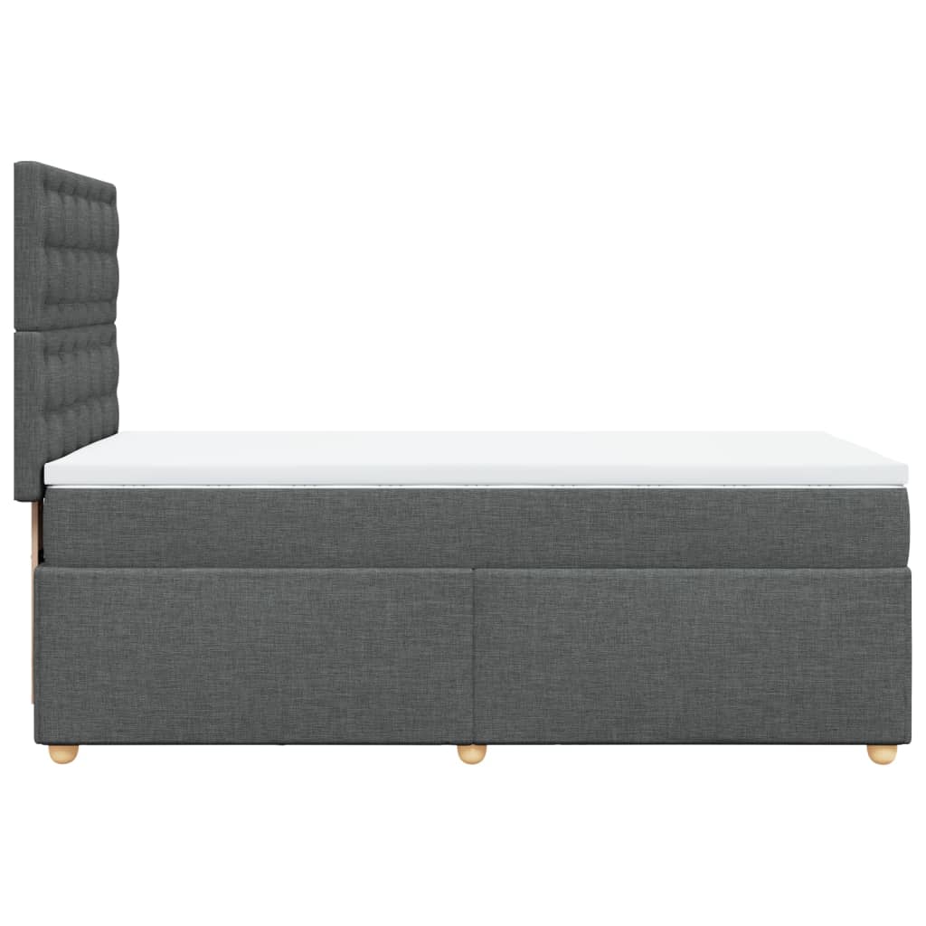 Sommier à lattes de lit avec matelas Gris foncé 90x200 cm Tissu - XIOS