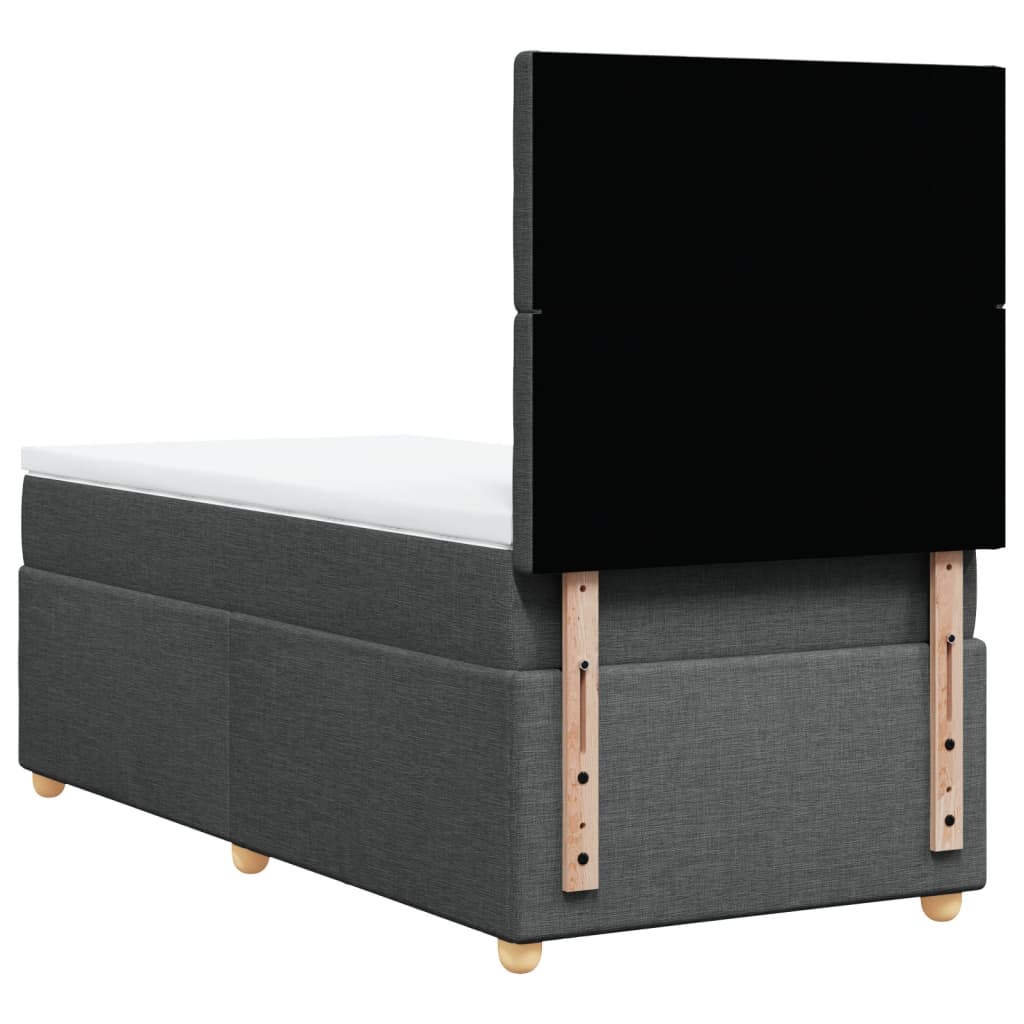 Sommier à lattes de lit avec matelas Gris foncé 90x200 cm Tissu - XIOS